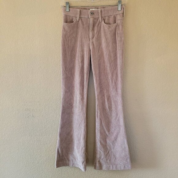Abercrombie & Ficth Girls High Rise Flare Leg Pants Size 13/14 Corduroy Beige - Picture 1 of 10